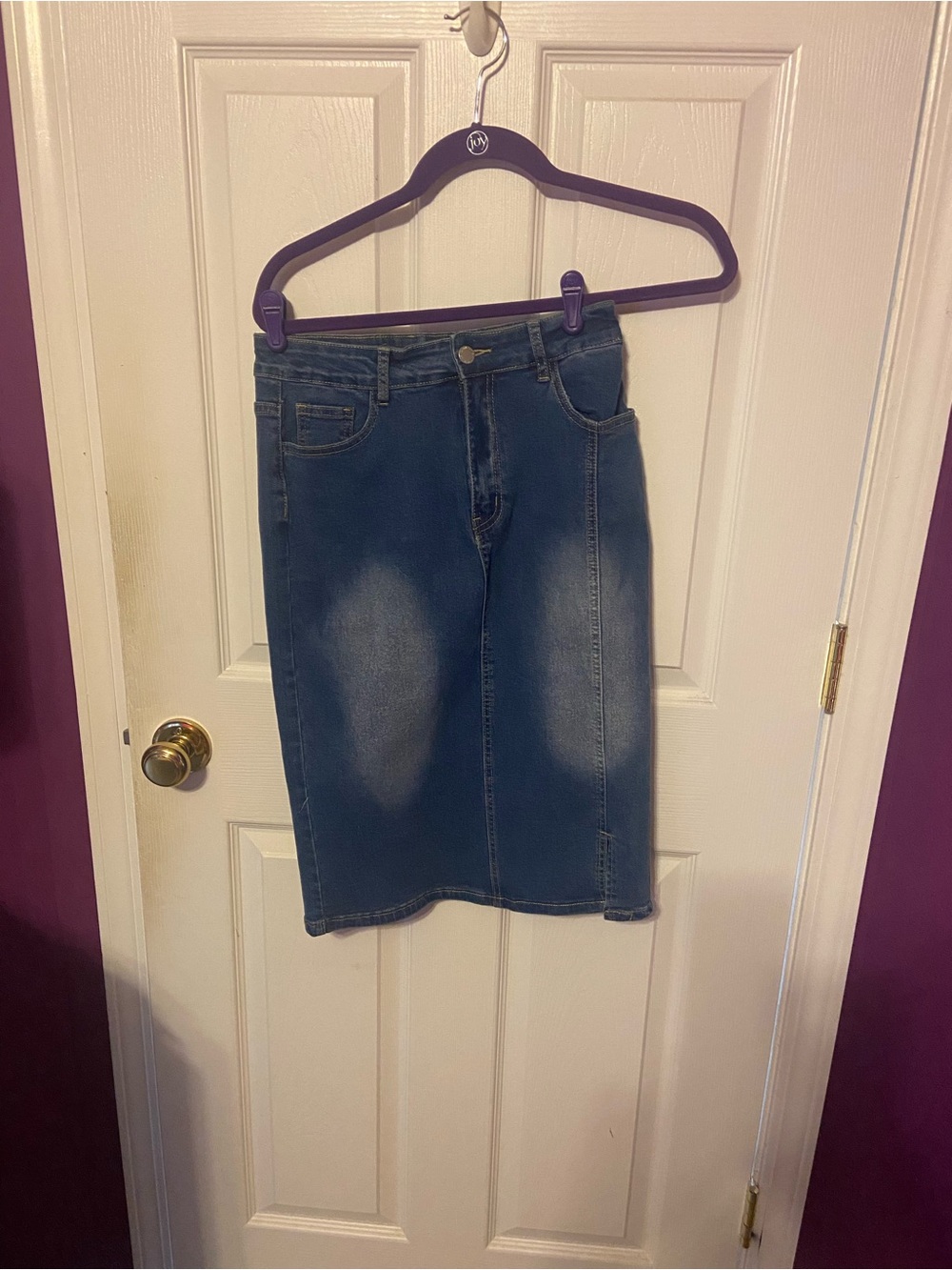 SHEIN Blue Denim Pencil Skirt
